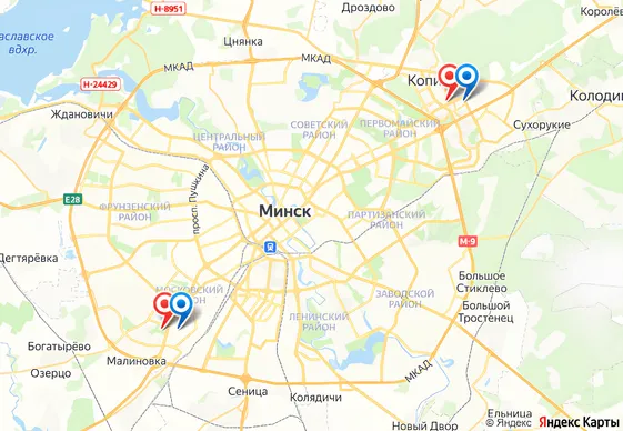 Магазины и мастерские на карте